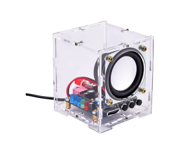 BLUETOOTH SPEAKER POWER AMPLIFIER 2 INCH SPEAKER BOX TRANSPARENT SHELL  WITH LED LIGHT