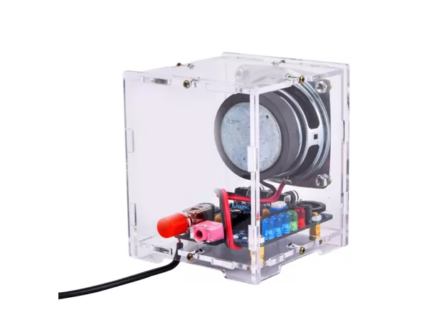 BLUETOOTH SPEAKER POWER AMPLIFIER 2 INCH SPEAKER BOX TRANSPARENT SHELL  WITH LED LIGHT