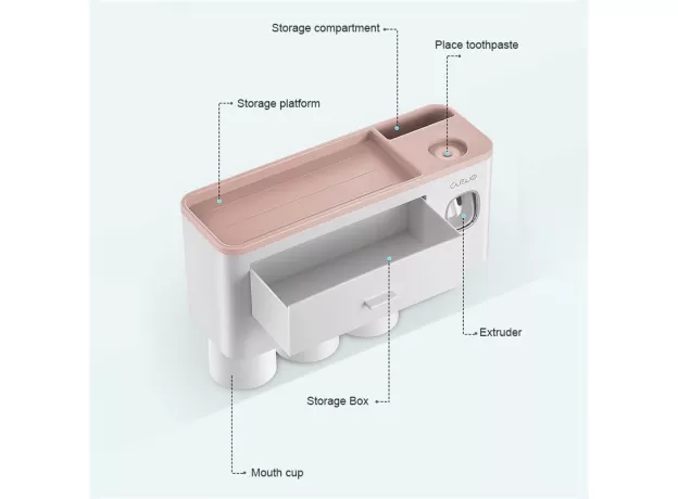GUNOT MAGNETIC ADSORPTION TOOTHBRUSH HOLDER TOOTHPASTE SQUEEZER