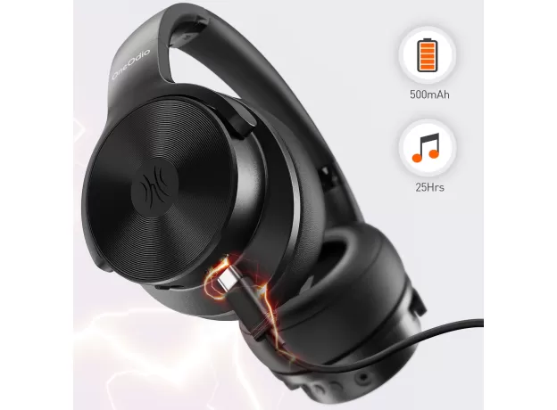 ONEODIO A30 ACTIVE NOISE CANCELLING HEADPHONES WIRELESS OVER EAR BLUETOOTH 5.0 HEADSET WITH DEEP BASS CVC 8.0 CLEAR MIC TRAVEL