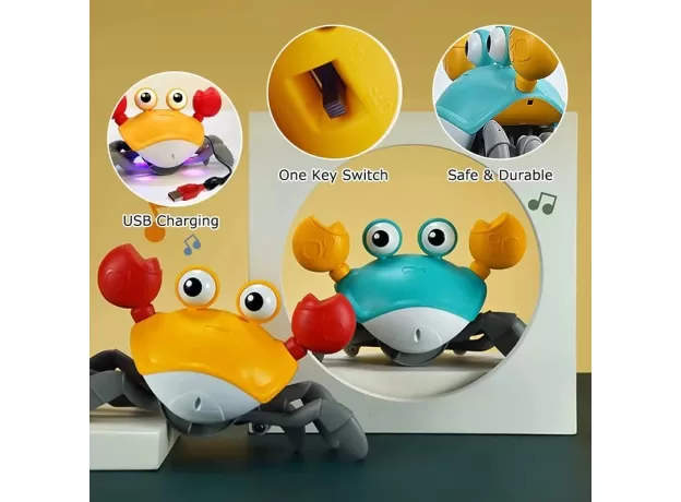 INDUCTION ESCAPE CRAB RECHARGEABLE MUSICAL ELECTRIC PET CHILDREN ELECTRONIC INTERACTIVE TOYS FOR KIDS