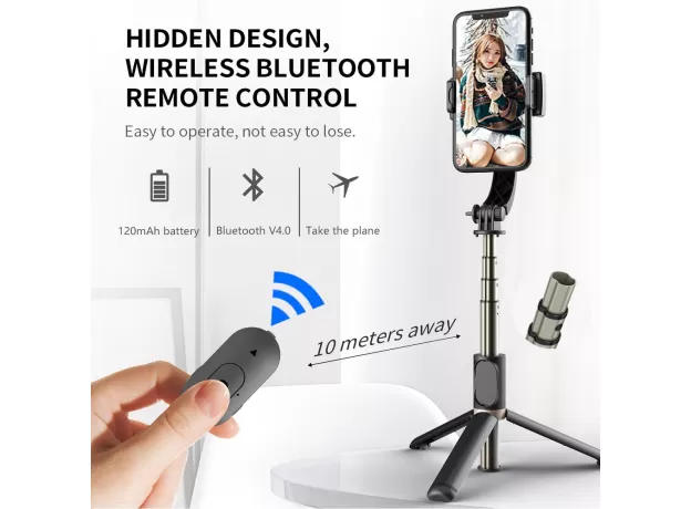 NEW BLUETOOTH HANDHELD GIMBAL STABILIZER SELFIE STICK EXPANDABLE HANDHELD MONOPOD MINI TRIPOD