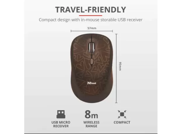 TRUST WIRELESS MOUSE (BROWN)