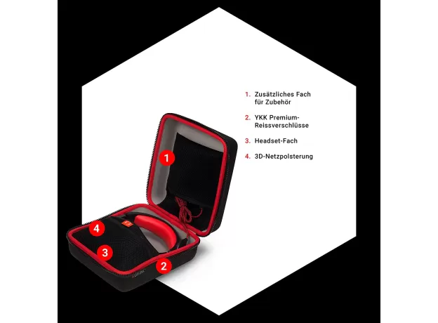 CATURIX HEADSET CASE - FORM STABLE TRANSPORT SOLUTION FOR YOUR HEADSET, BLACK