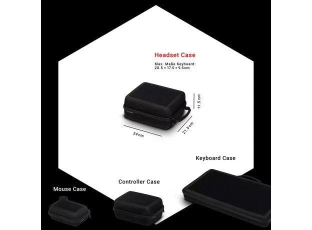 CATURIX HEADSET CASE - FORM STABLE TRANSPORT SOLUTION FOR YOUR HEADSET, BLACK