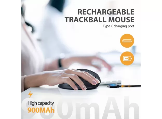 JELLY COMB RGB WIRELESS TRACKBALL MOUSE BLUETOOTH +2.4G RECHARGEABLE GAMING MOUSE