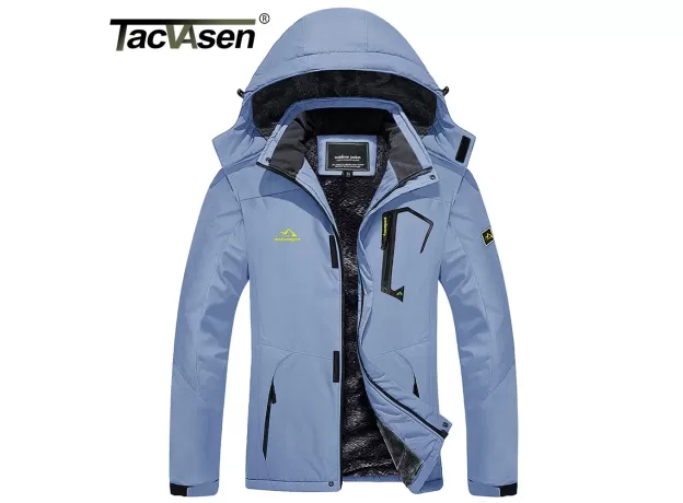 TACVASEN WINTER FASHION SKI SNOWBOARD JACKET WOMEN THERMAL FLEECE WATERPROOF FISH CASUAL JACKET