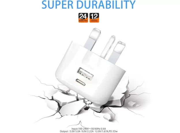 USB C FAST CHARGER PLUG WITH 20W
