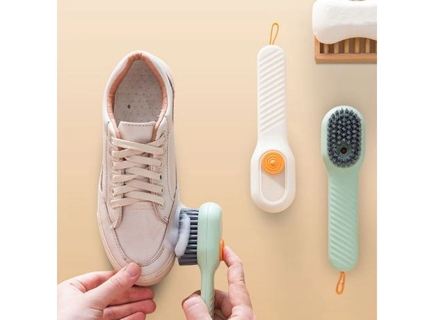 Shoe Brush Automatic Liquid Discharge Deep Cleaning Soft Bristles Household