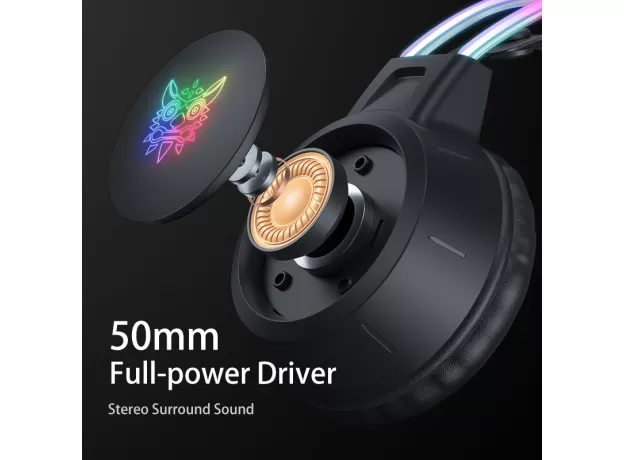 ONIKUMA WIRED HEADPHONES FOR WOMENS RGB DYNAMIC LIGHTING HEAD BEAM LIGHTWEIGHT GAMING HEADSET