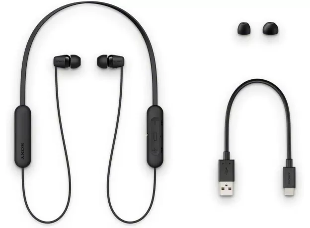 SONY WI-C200 WIRELESS BLUETOOTH HEADPHONES WITH MIC, UP TO 15H BATTERY LIFE