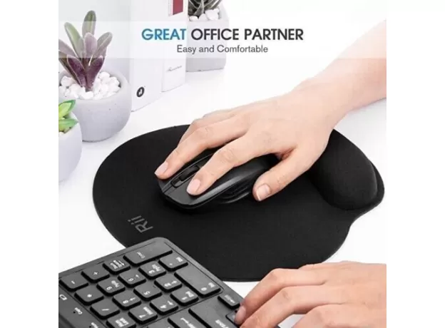 MOUSE PAD WITH WRIST SUPPORT, MOUSE MAT WITH WRIST REST WITH NON-SLIP BASE