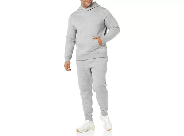 AMAZON AWARE MEN'S FLEECE HOODIE, GREY HEATHER, L