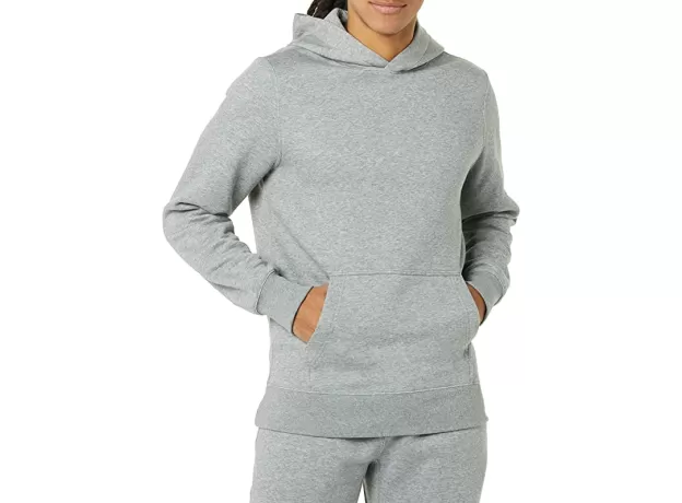 AMAZON AWARE MEN'S FLEECE HOODIE, GREY HEATHER, L
