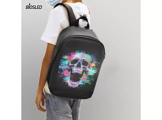 UNISEX BACKPACK LED DISPLAY MULTIFUNCTION LAPTOP BACKPACK SCHOOL MULTIMEDIA BILLBOARD BAG
