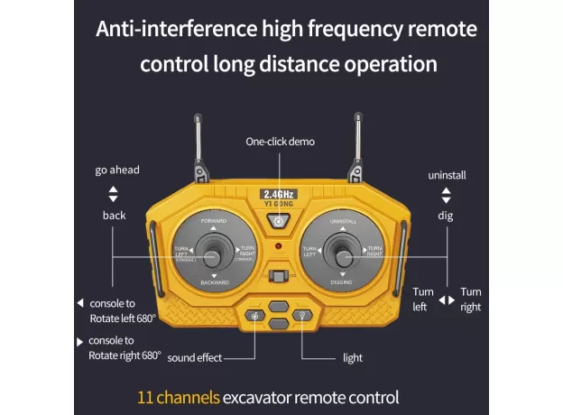 1/20 SCALE REMOTE CONTROL EXCAVATOR RC ALLOY CAR CONSTRUCTION ENGINEERING VEHICLE