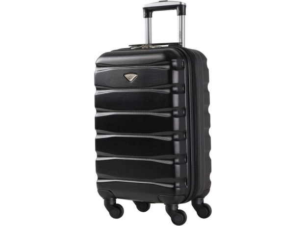Flight Knight Lightweight 4 Wheel ABS Hard Case Suitcase, Black