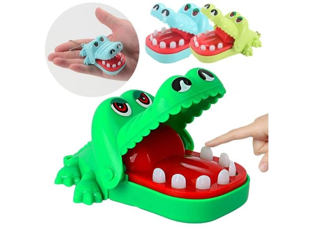 Crocodile Teeth Game Keychain Toys, Mouth Tooth Alligator Hand Children's Fun Toys