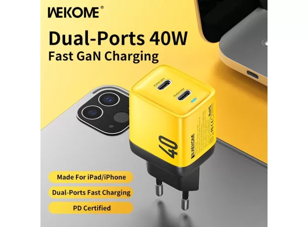 WEKOME USB TYPE C CHARGER 40W GAN PORTABLE 20W CHARGER TYPE C PD FAST CHARGING,ADAPTER