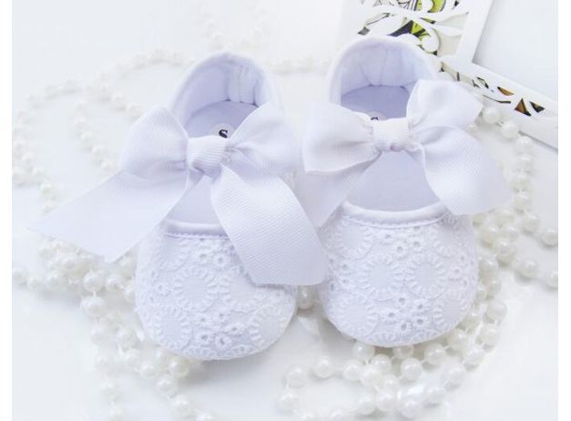 baby girls shoes white with bowtie infant shoes prewalkers little girls ...